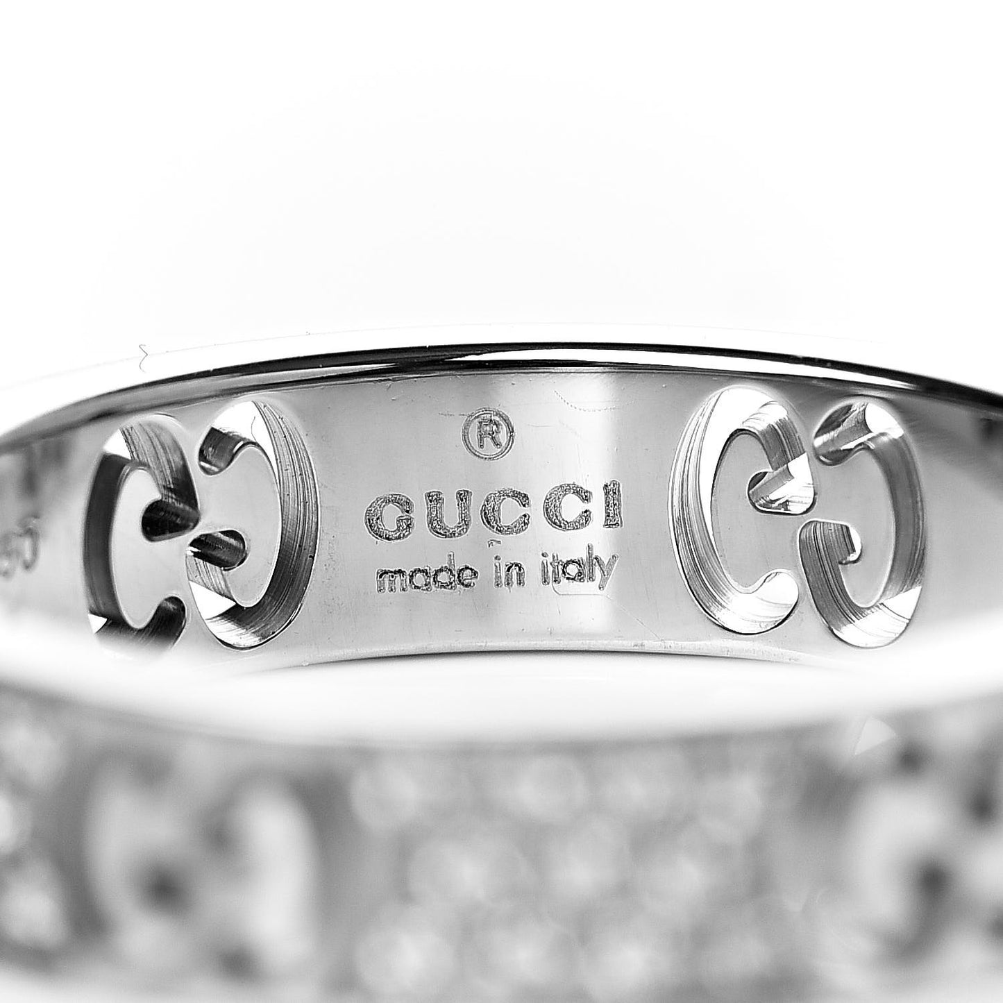 18K White Gold Diamond Icon Stardust Band Ring 50 5.5
