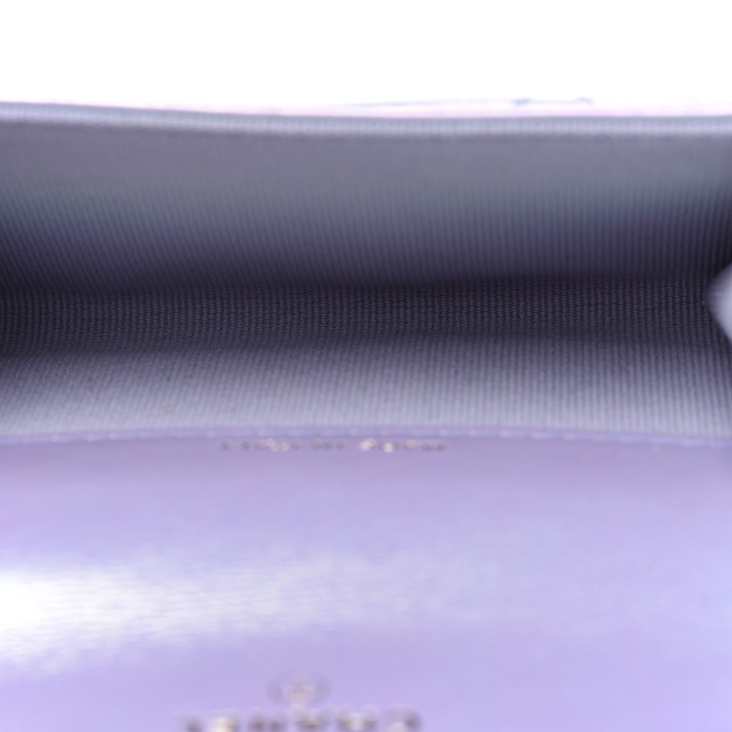 Iridescent Lambskin Quilted Chanel 19 Flap Card Holder Light Purple