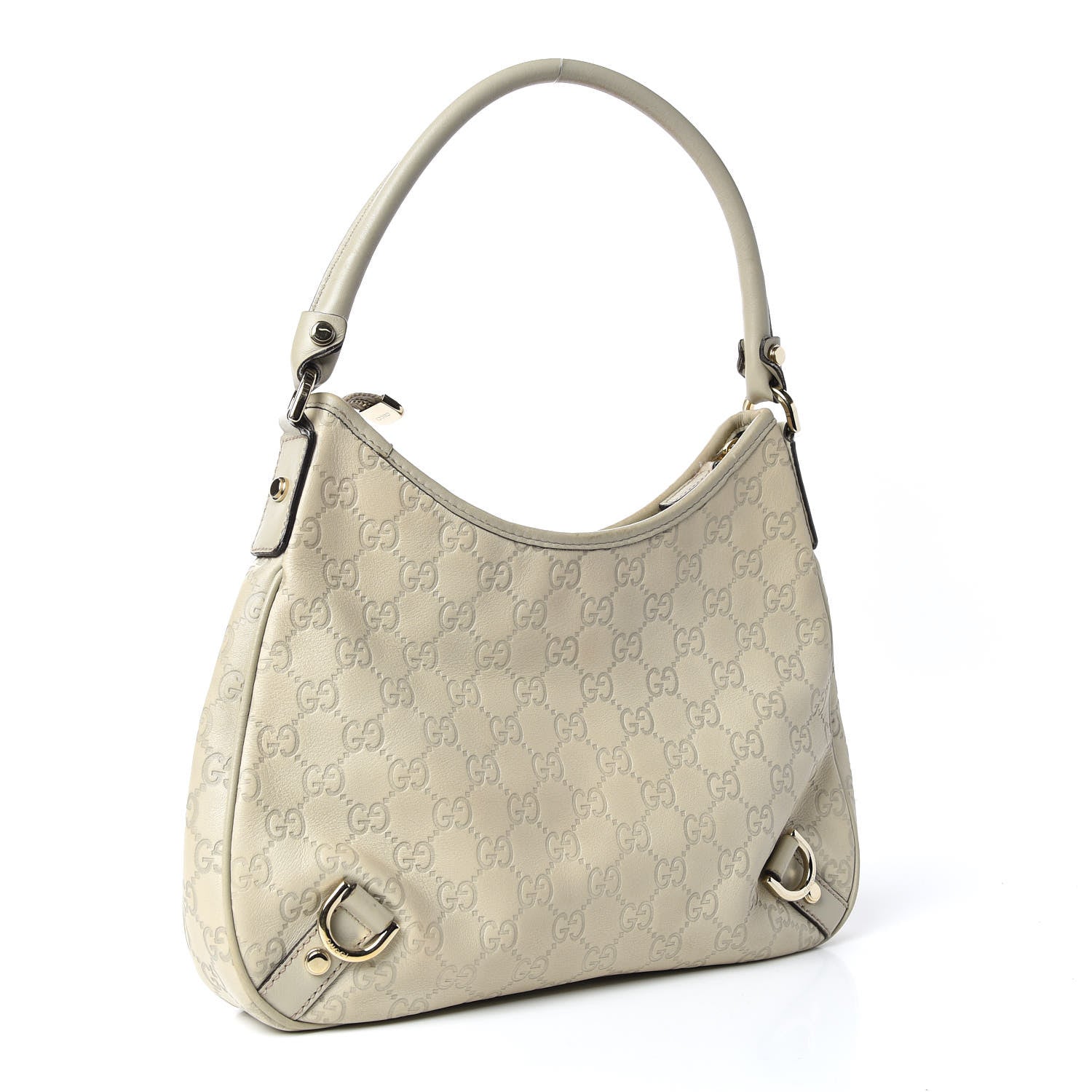 Gucci Guccissima Medium Abbey D Ring Hobo Off White 3 of 11