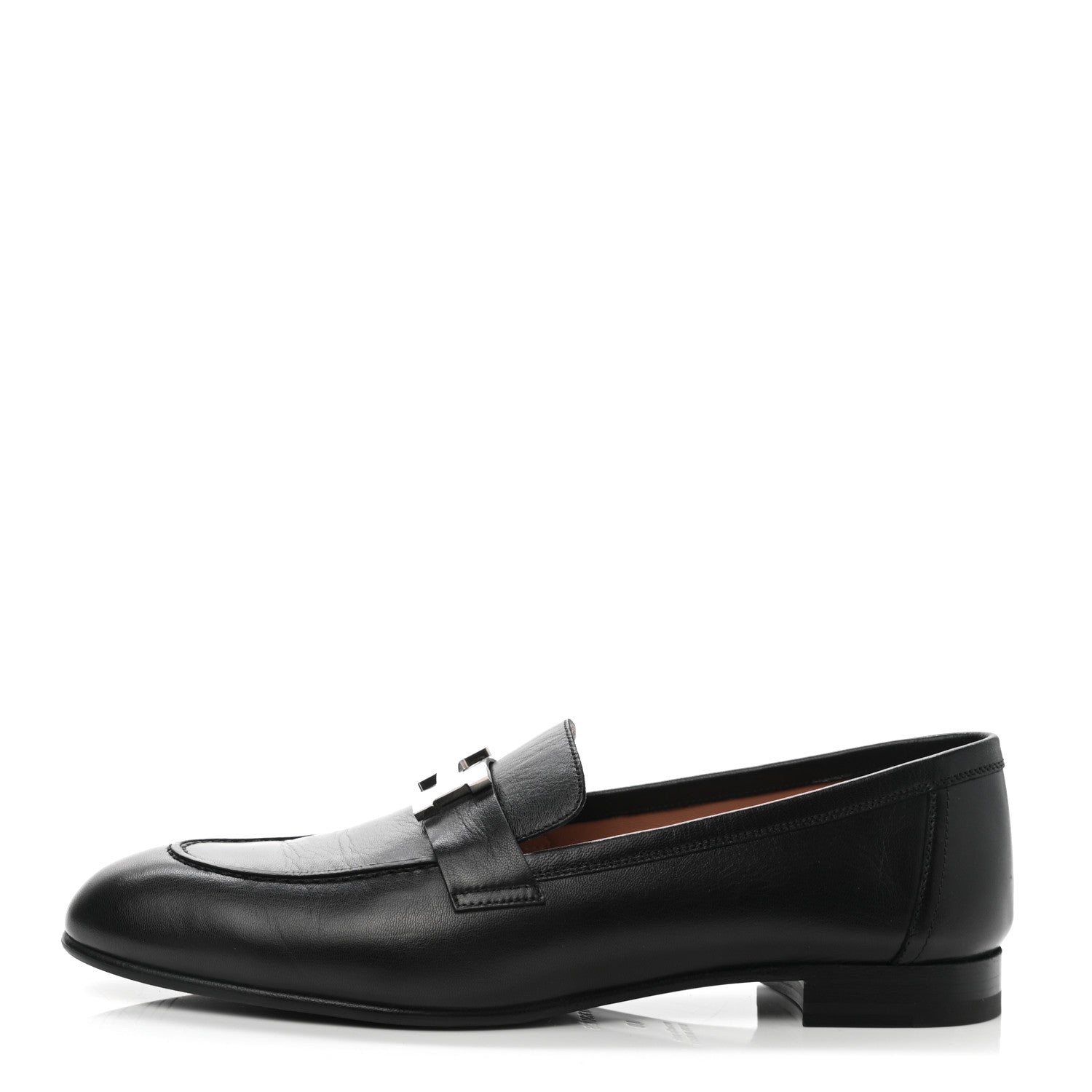 Hermes Goatskin Womens Paris Loafers 40 Black 1 of 9