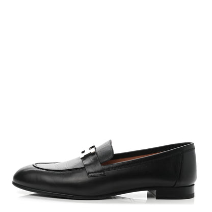 Hermes Goatskin Womens Paris Loafers 40 Black 1 of 9