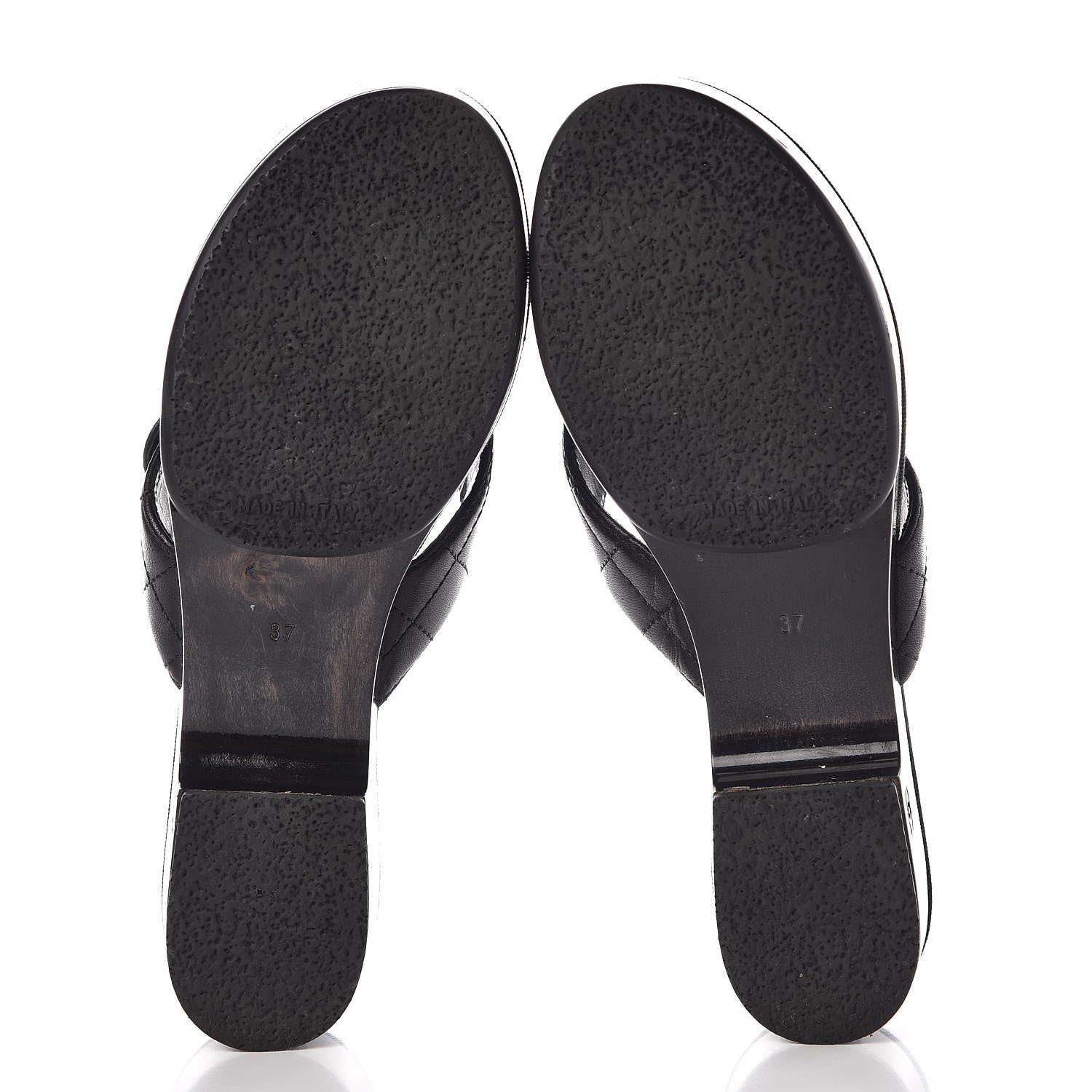 Chanel Lambskin Quilted CC Turnlock Sandals 37 Black 5 of 10