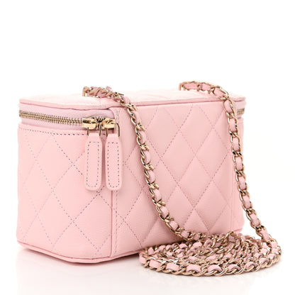 Chanel Caviar Quilted Small Vanity Case With Chain Light Pink 3 of 11