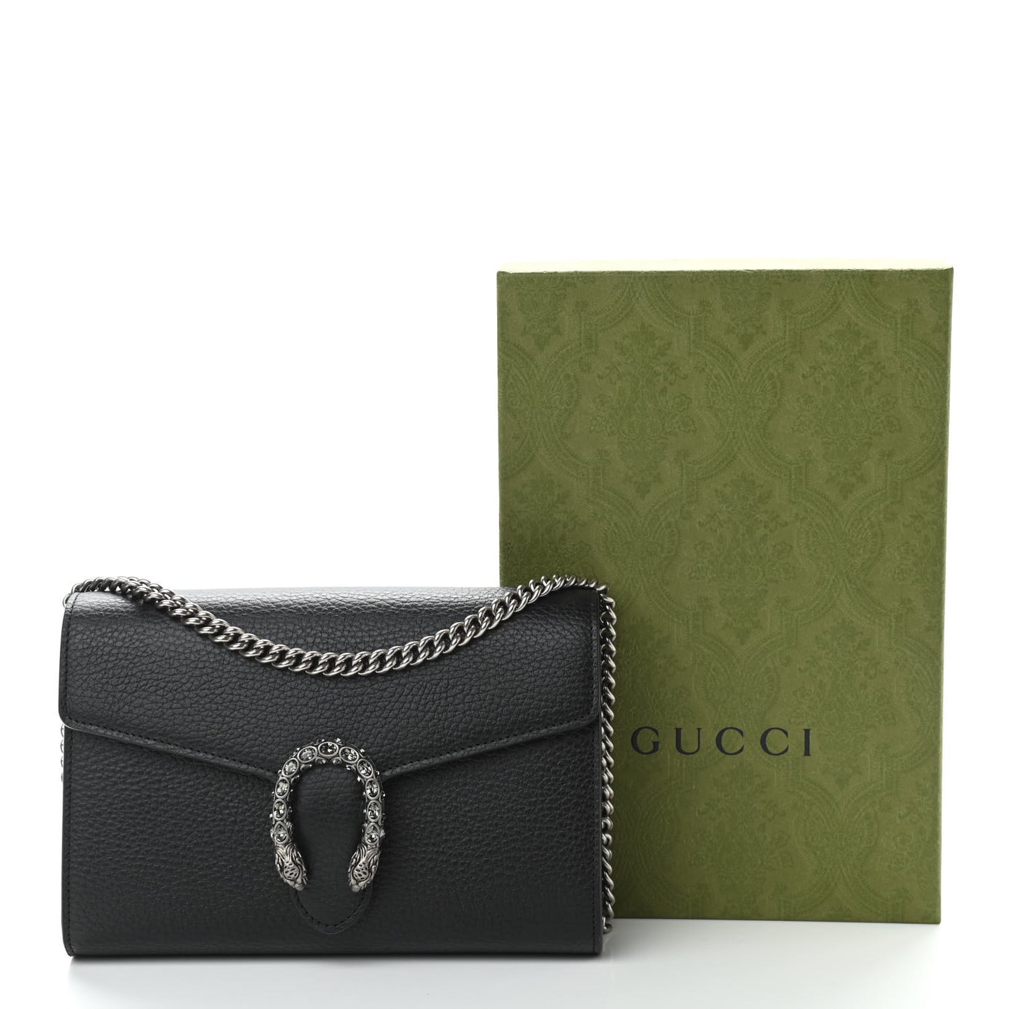 Calfskin Mini Dionysus Chain Wallet Black