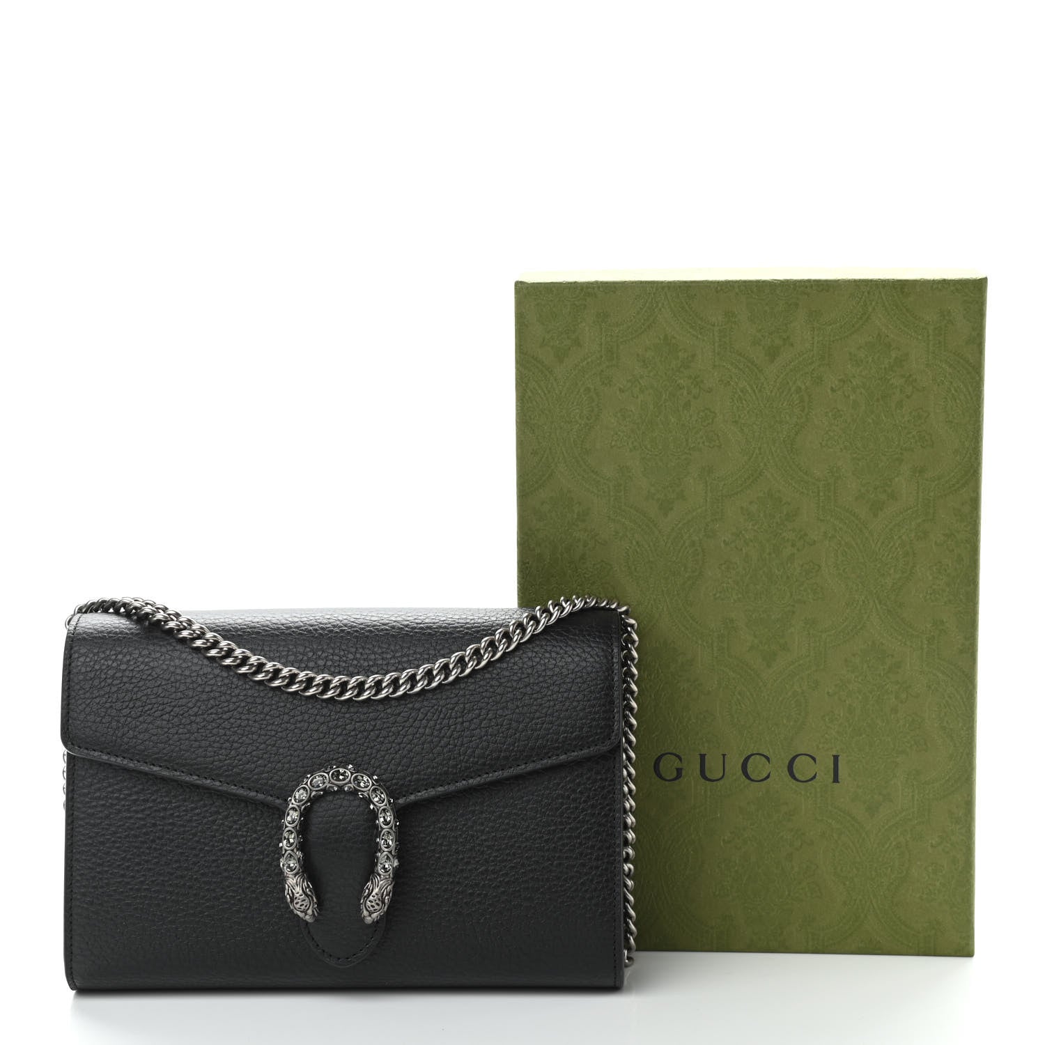 Gucci Calfskin Mini Dionysus Chain Wallet Black 10 of 10