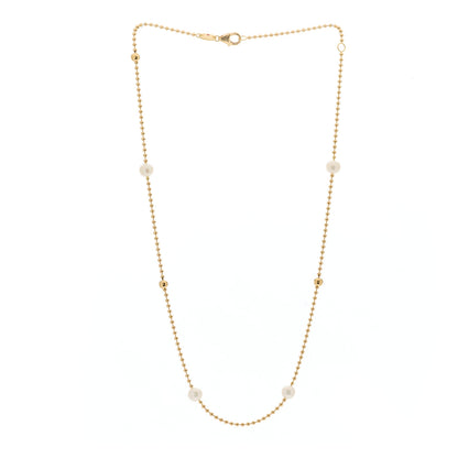 Roberto Coin 18K Yellow Gold Pearl Bead Station Necklace 2 of 5