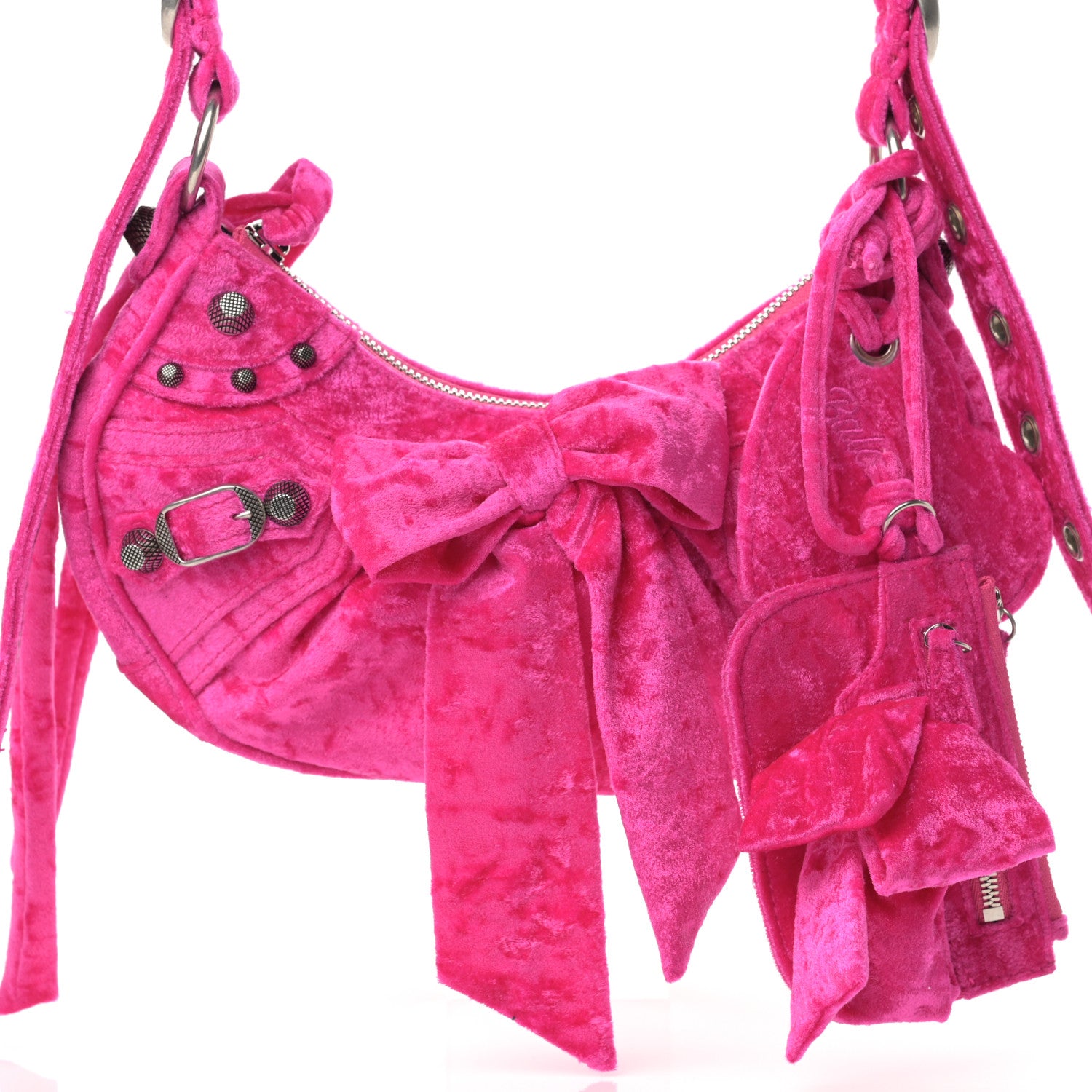 Balenciaga Crushed Velvet Le Cagole Shoulder Bag XS Orchid 8 of 11