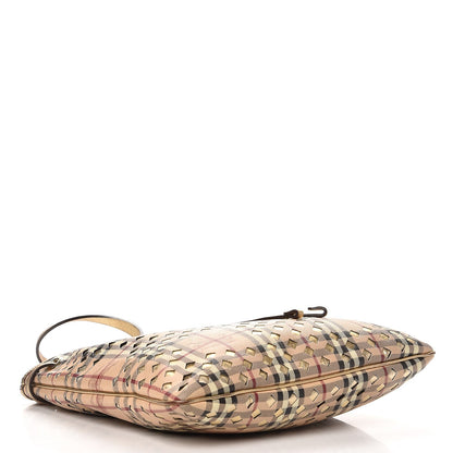 Burberry Haymarket Check Drawstring Claudia Bag Gold 4 of 13