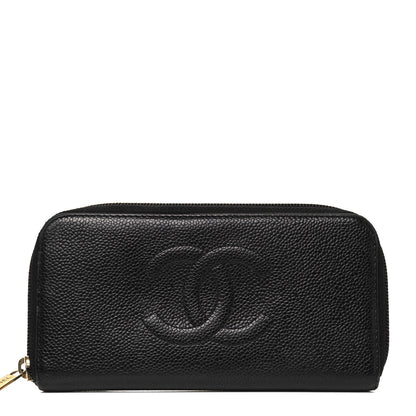 Chanel Caviar Large Timeless CC Zip Around Wallet Black 1 of 9