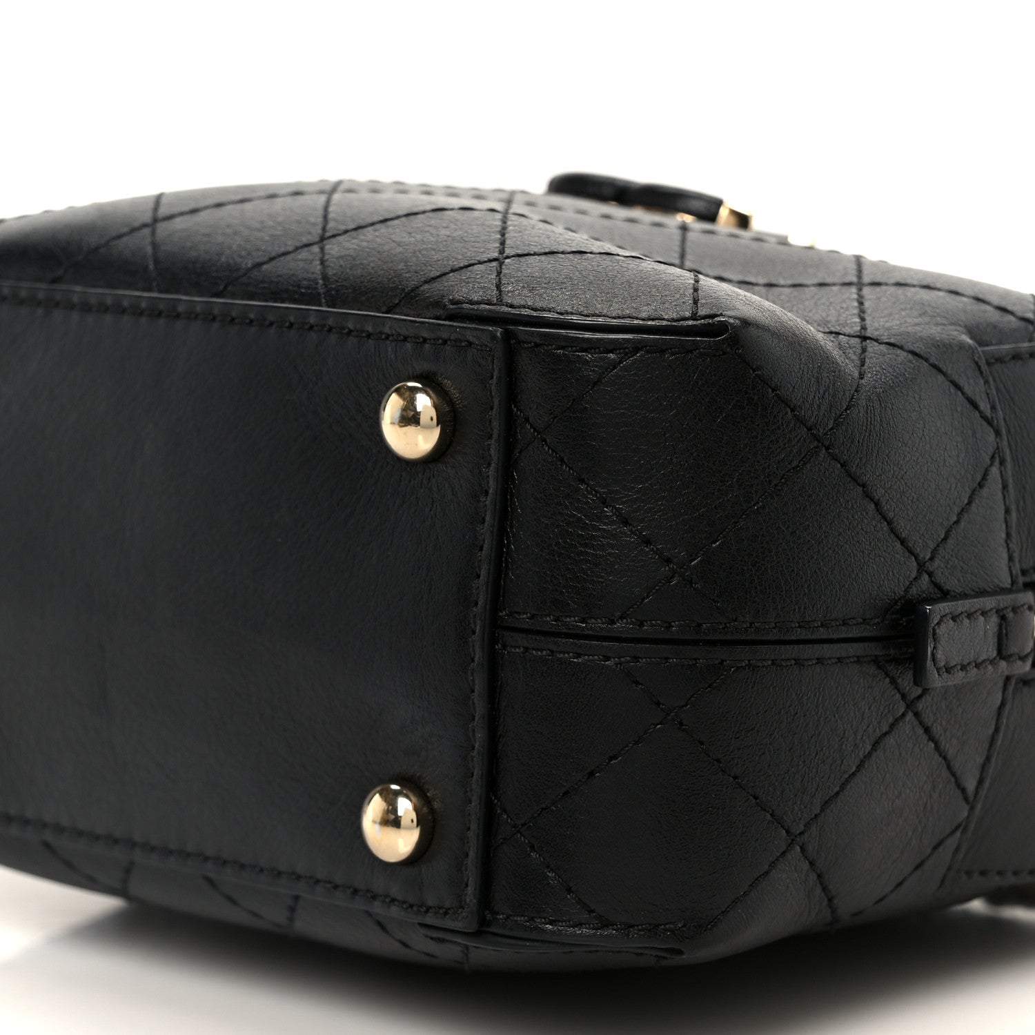 Chanel Calfskin Stitched Covered CC Camera Case Bag Black 10 of 10