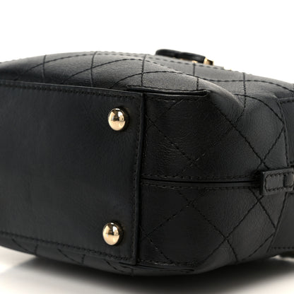 Chanel Calfskin Stitched Covered CC Camera Case Bag Black 10 of 10