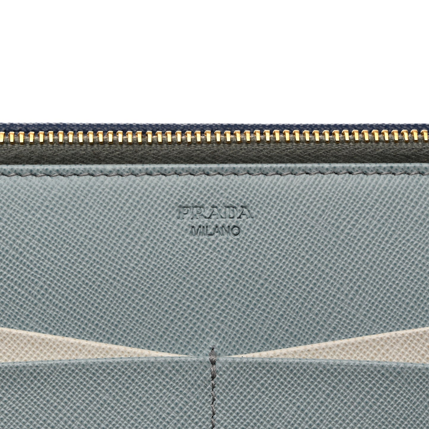 Saffiano Metal Double Snap Travel Wallet Cobalto