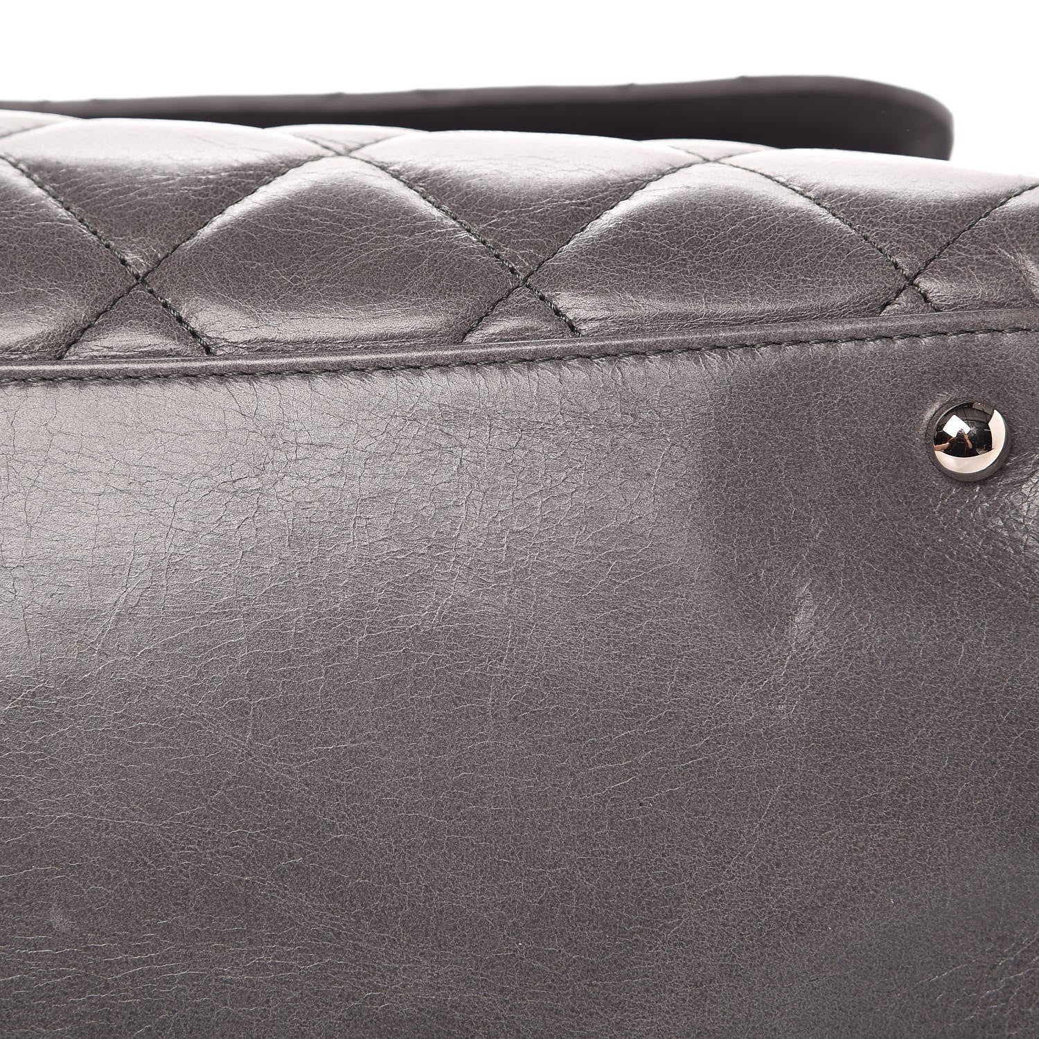Chanel Glazed Calfskin Quilted Large CC Delivery Tote Grey 10 of 13