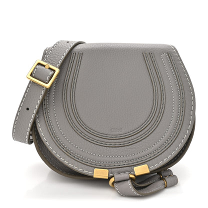 Chloe Grained Calfskin Small Marcie Saddle Bag Cashmere Grey 2 of 21