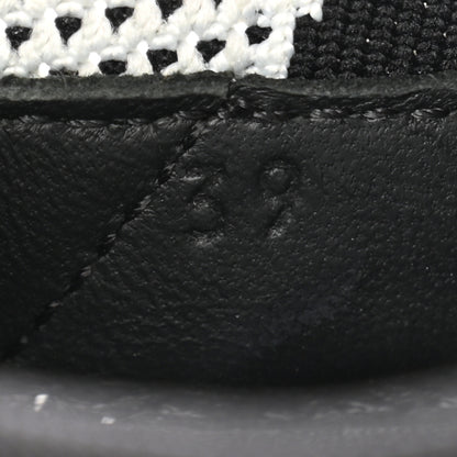 Hermes Knit Fabric Calfskin Deep Sneakers 39 Black White 7 of 11