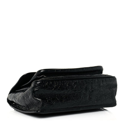Saint Laurent Crinkled Calfskin Matelasse Monogram Medium Niki Chain Satchel Black 3 of 12