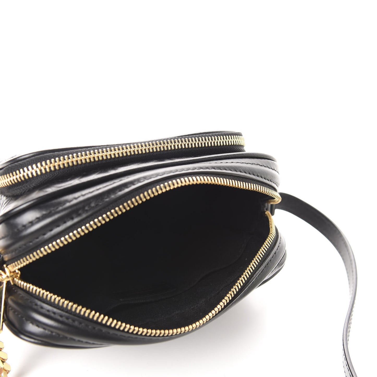 Calfskin Embossed Monogram Camera Chain Bag Black