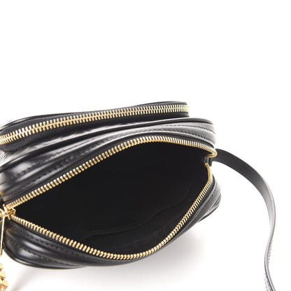 Burberry Calfskin Embossed Monogram Camera Chain Bag Black 5 of 9