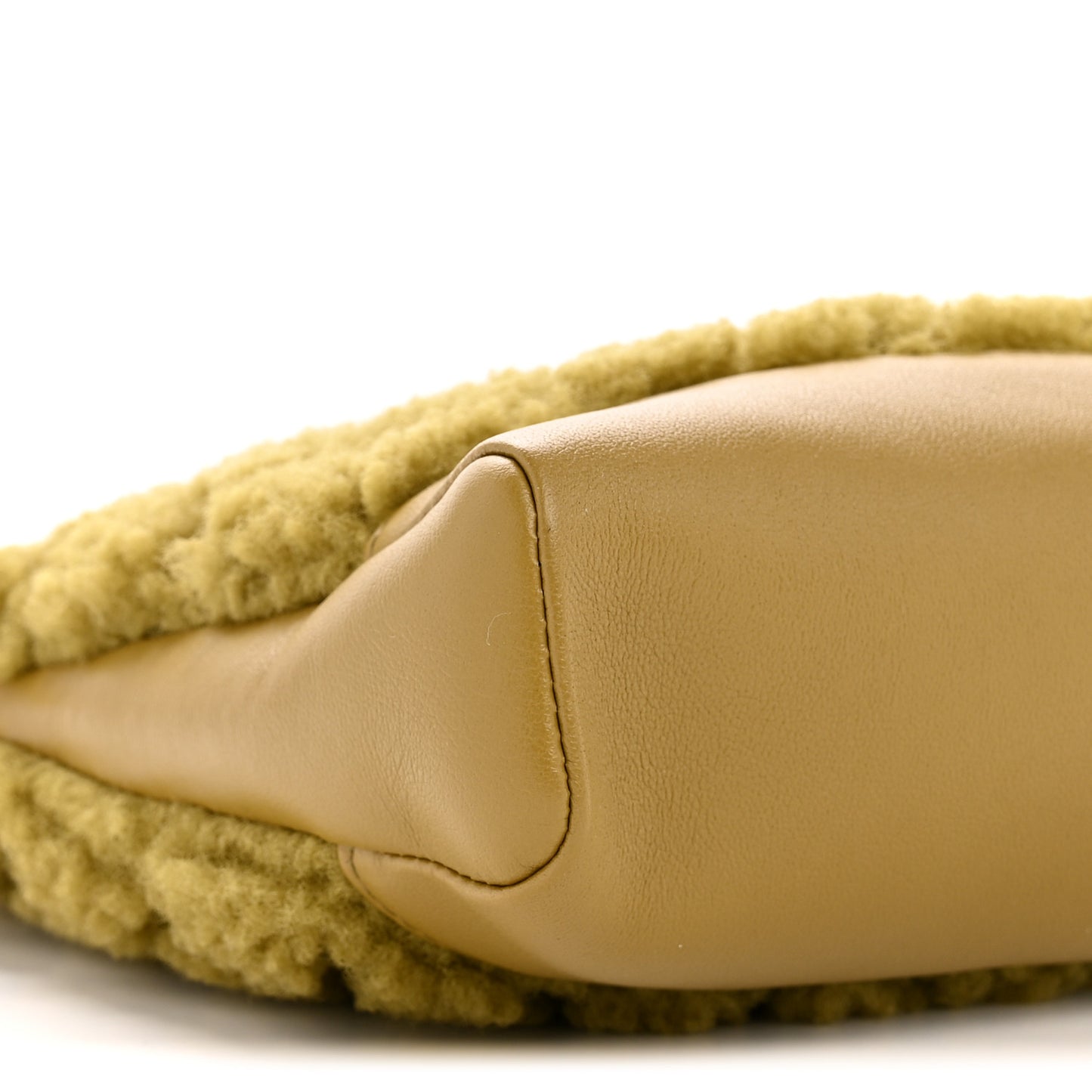 Calfskin Shearling Quilted Mini 31 Shopping Bag Green