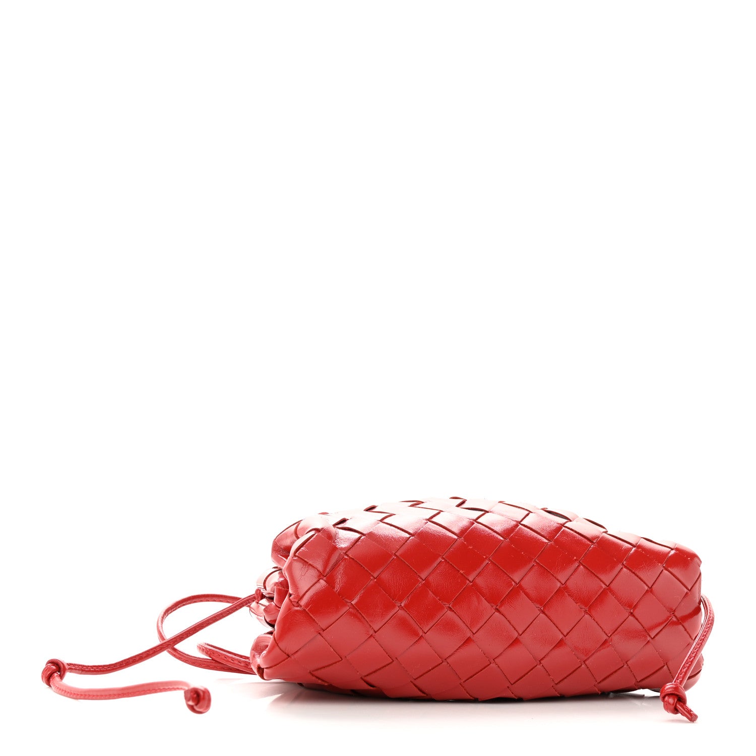 Bottega Veneta Patent Intrecciato The Mini Kiss Lock Pouch Candy Apple 4 of 9