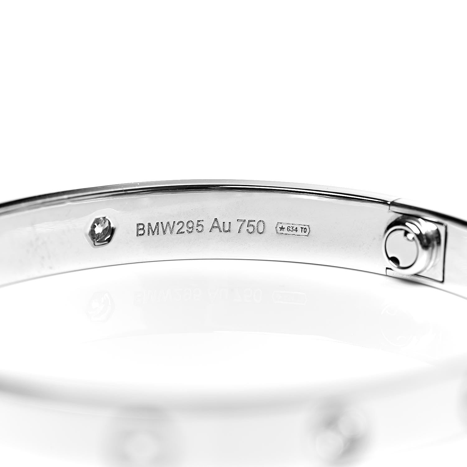 Cartier 18K White Gold 4 Diamond LOVE Bracelet 16 5 of 7