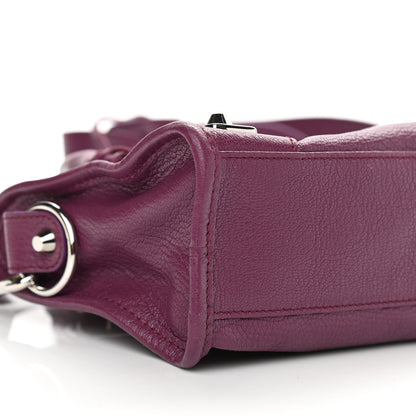 Balenciaga Chevre Silver Metallic Edge Hardware Mini City Violet Prune 9 of 11