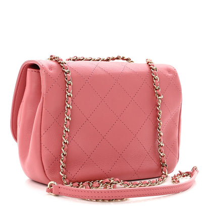 Chanel Calfskin Stitched Small Flap Bag Pink 3 of 9