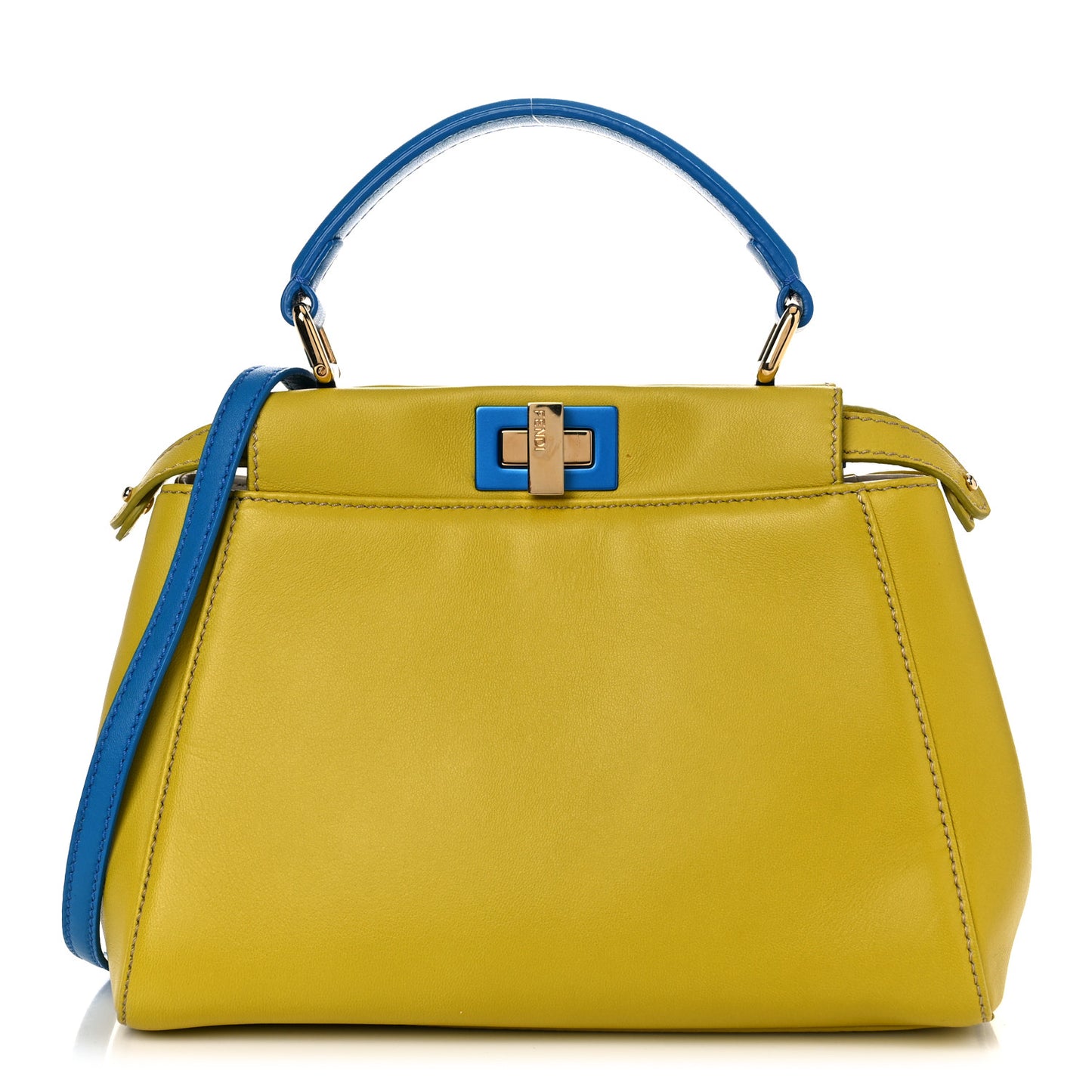 Nappa Colorblock Mini Peekaboo Iconic Satchel Lime Blue Royal Latte