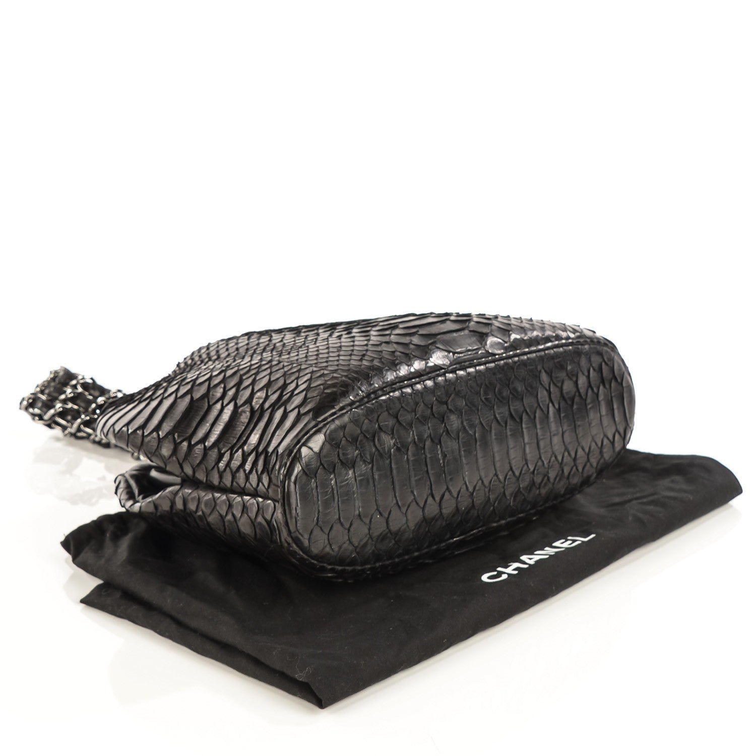 Chanel Python Mini Rock and Chain Hobo Black 4 of 7