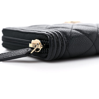 Chanel Caviar Quilted Boy Long Zip Around Wallet Black 9 of 11