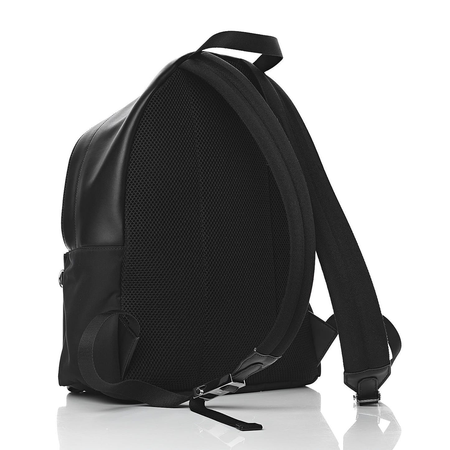 Nylon Calfskin Bad Bug Pouch Pocket Backpack Black Rosso