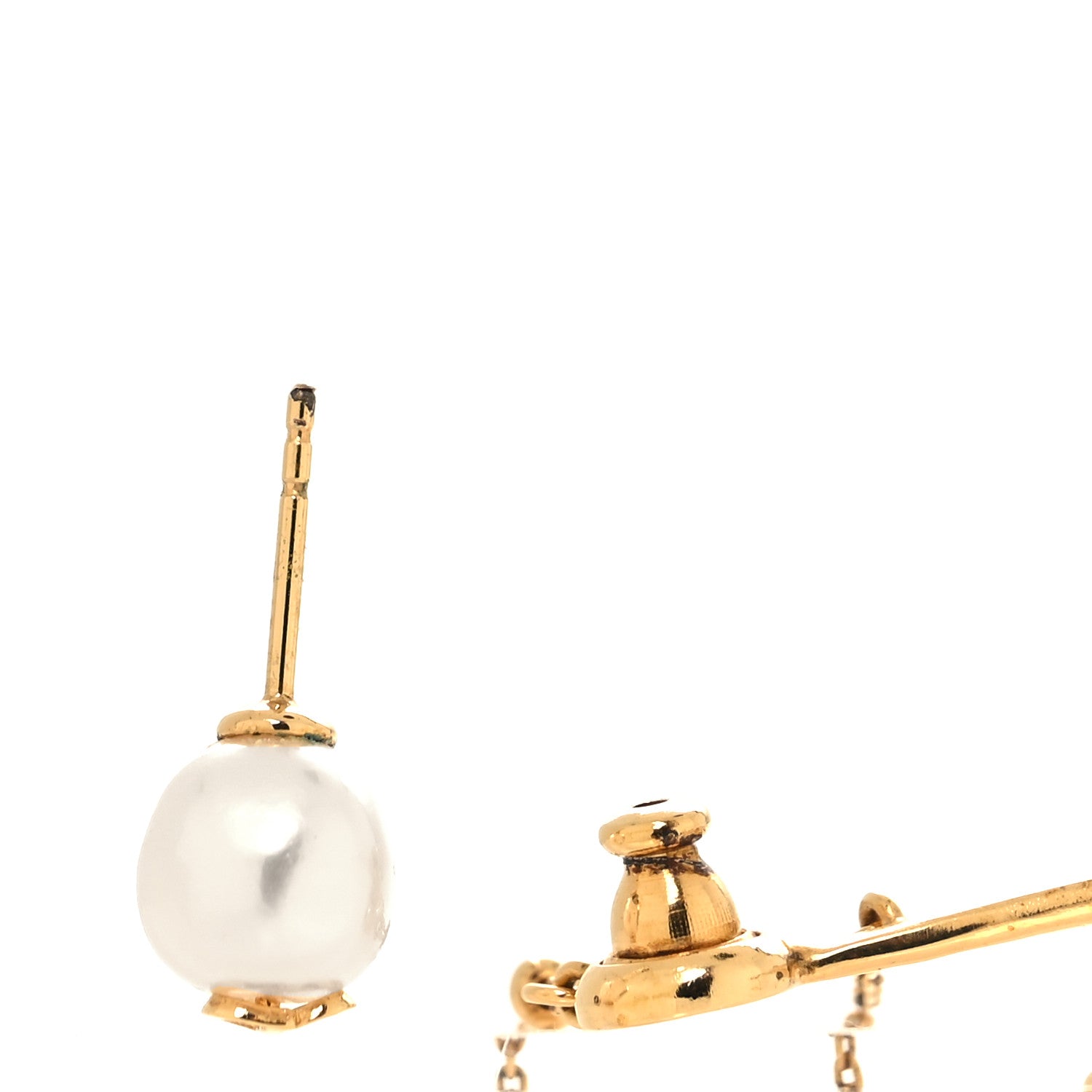 Christian Dior Pearl Perles De Desir Ear Cuff Gold White 3 of 4