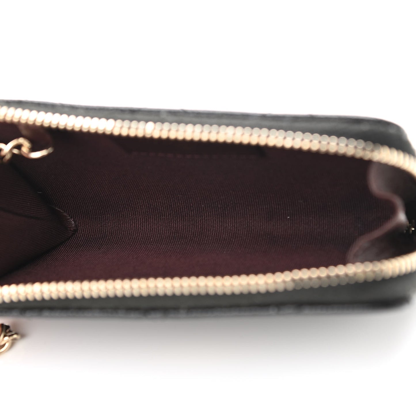 Caviar Quilted Zipped Key Holder Case Black