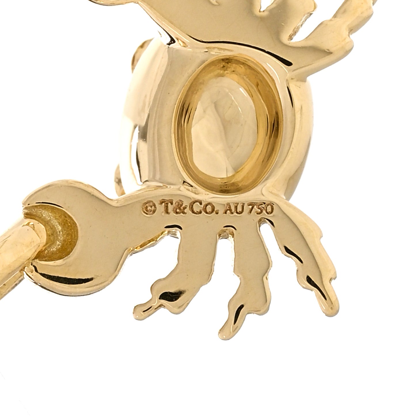 18K Yellow Gold Diamond Crab Charm Pendant