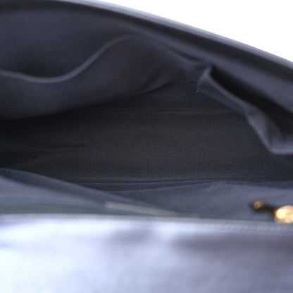 Chanel Lambskin Embossed Large Boy Cube Flap Navy Blue 5 of 17