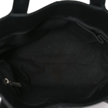 Burberry Grainy Calfskin House Check Horn Toggle Tote Black 5 of 9
