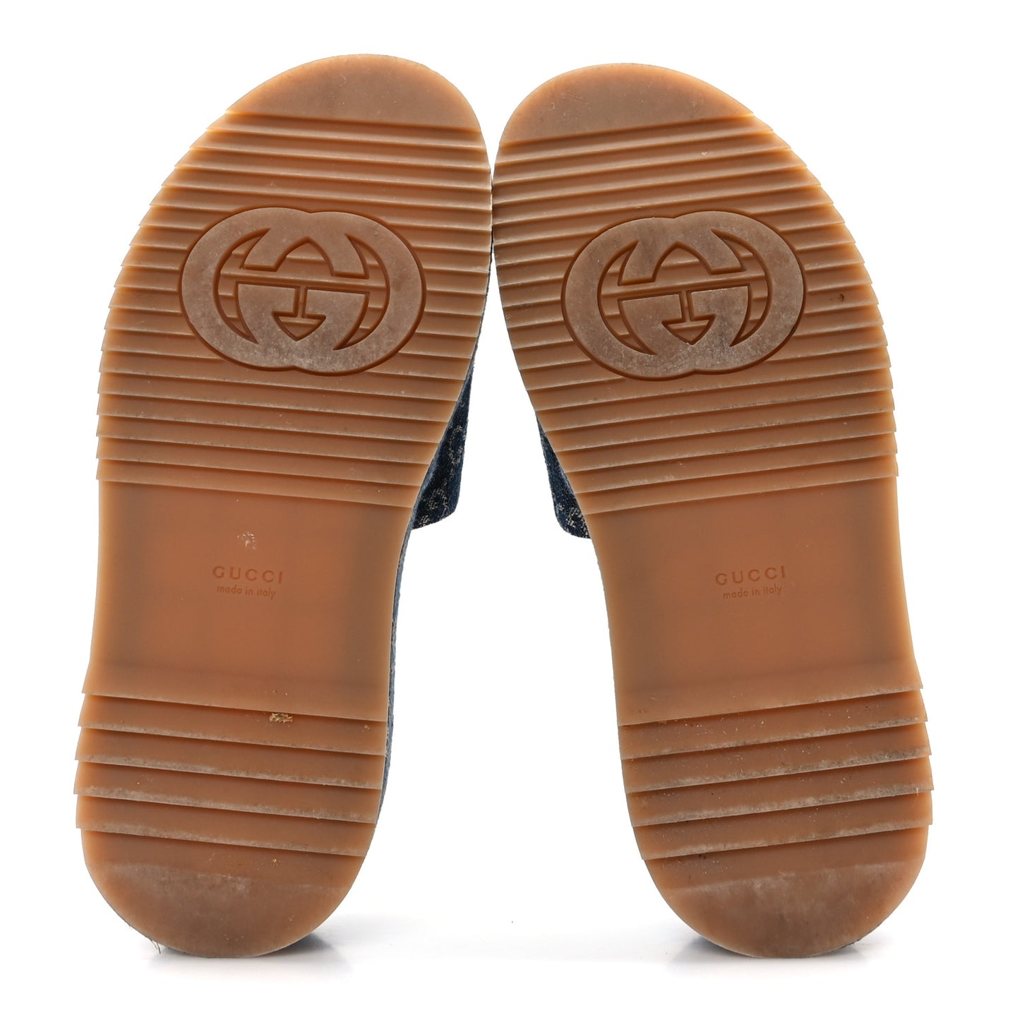New Denim GG Monogram Angelina Platform 55mm Slide Sandals 37.5 Blue Tea