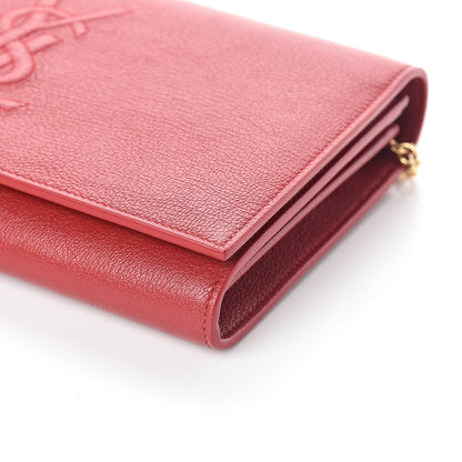 Saint Laurent Calfskin Belle de Jour Chain Clutch Rouge Orient 9 of 9