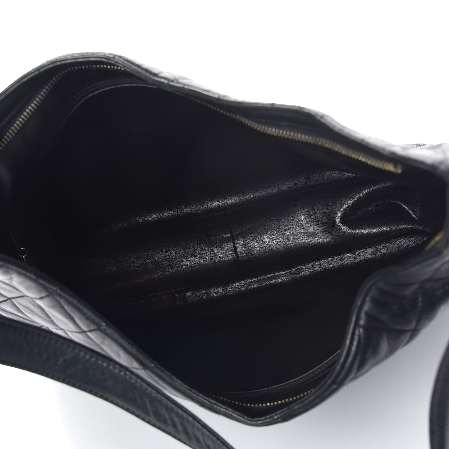 Lambskin Quilted Hobo Black