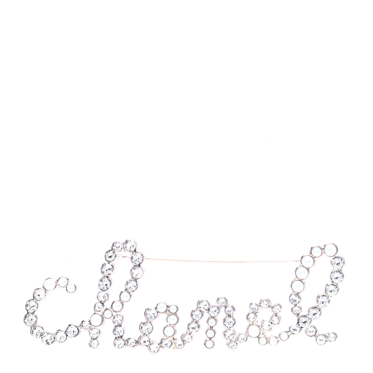 Chanel Metal Glass Swirling Pearls Brooch Pin Gold 1 of 5