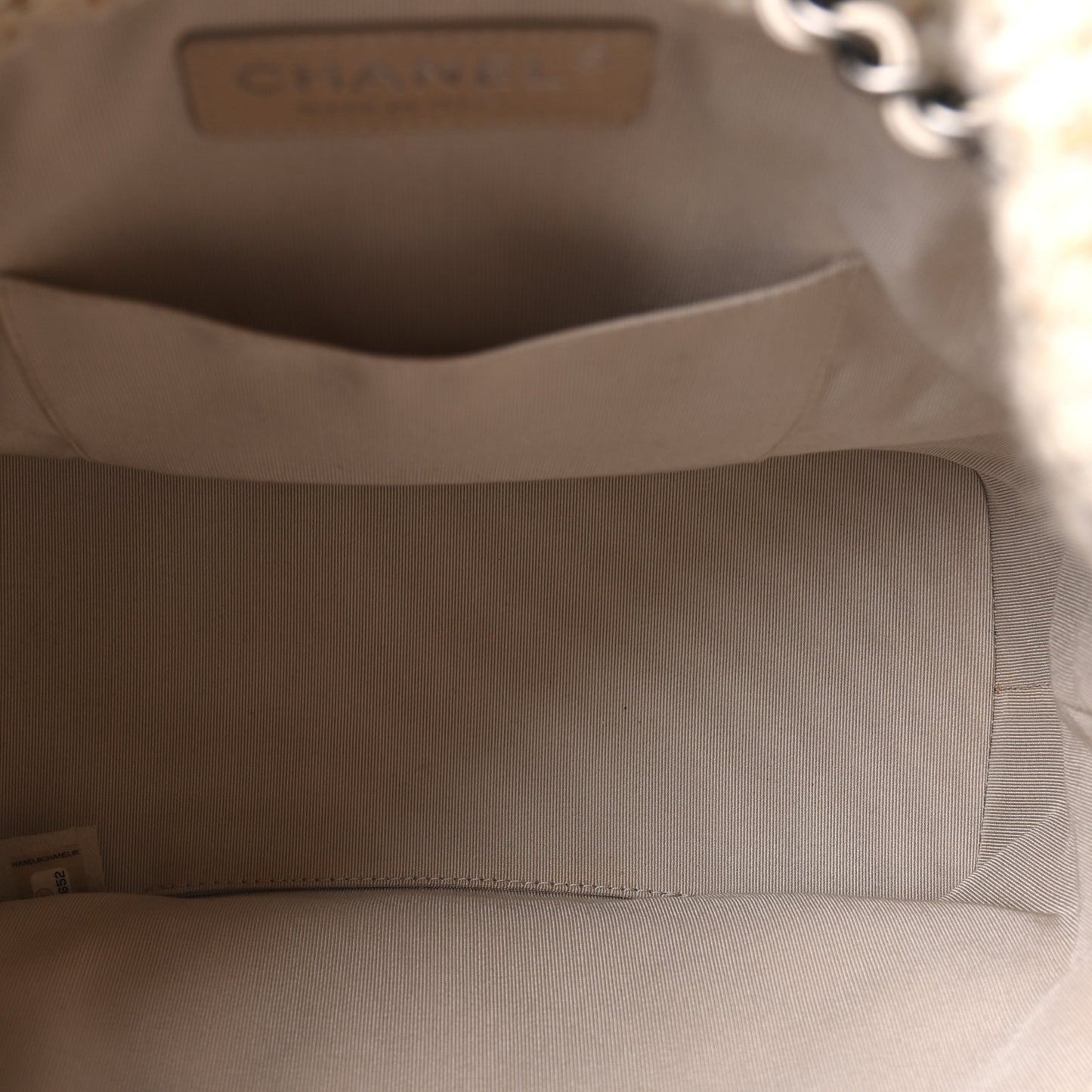 Tweed Calfskin Quilted Gabrielle Backpack Ivory