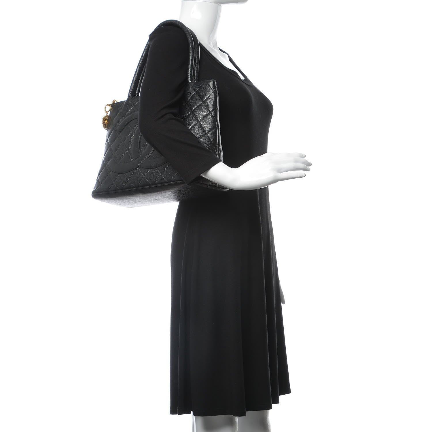 Chanel Caviar Quilted Medallion Tote Black 2 of 16