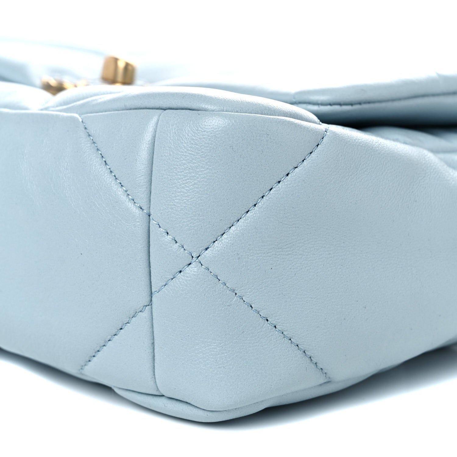 Chanel Lambskin Quilted Medium Chanel 19 Flap Light Blue 9 of 10