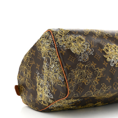 Louis Vuitton Monogram Dentelle Speedy 30 Gold 8 of 9