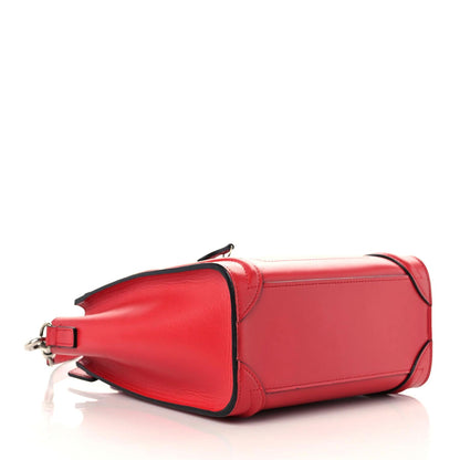 Celine Smooth Calfskin Nano Luggage Red 4 of 18