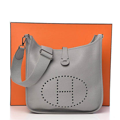 Hermes Taurillon Clemence Evelyne III GM Gris Mouette 13 of 13