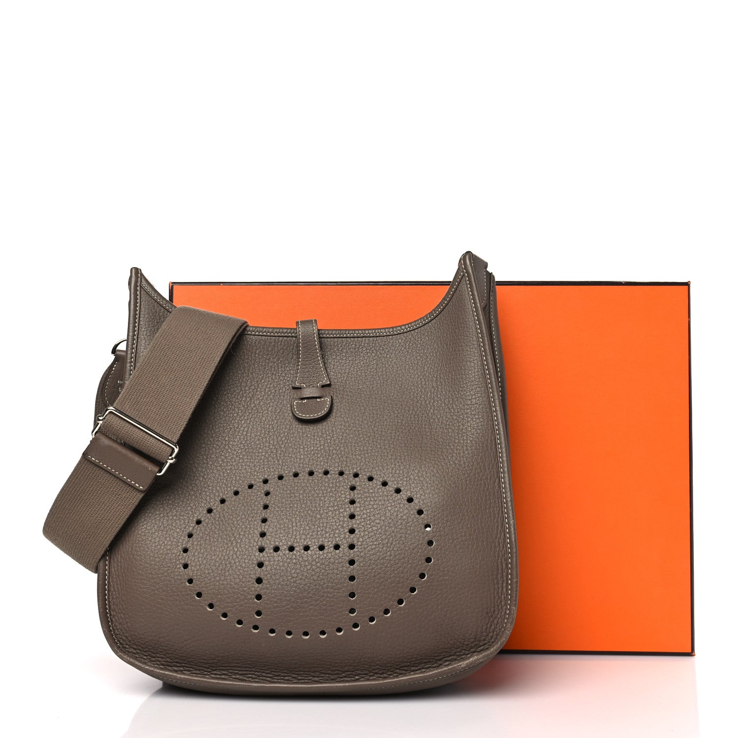 Hermes Taurillon Clemence Evelyne III PM Etoupe 3 of 10
