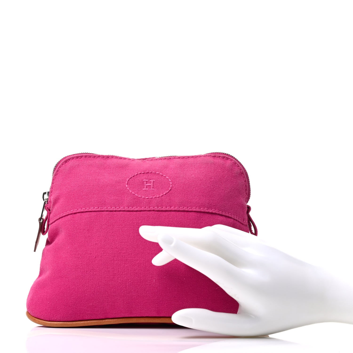 Hermes Cotton Canvas Mini Bolide Travel Cosmetic Pouch 2 of 6