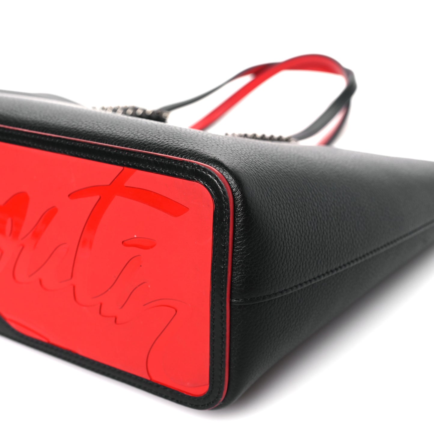 Calfskin Empire Spikes Small East West Cabata Tote Black