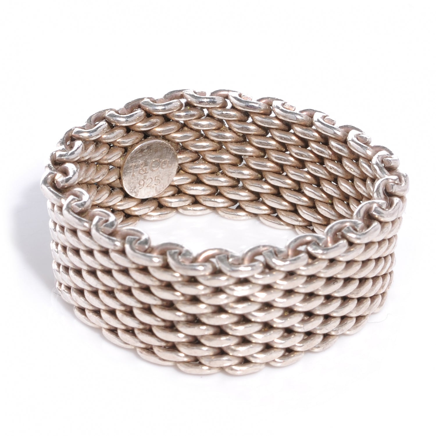 Tiffany Sterling Silver Mesh Somerset Ring 11 4 of 4